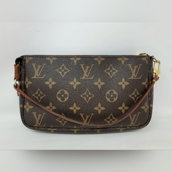 Louis Vuitton Pochette Accessoires Monogram Canvas Clutch Hand Bag Vintage Auth - Picture 4 of 12
